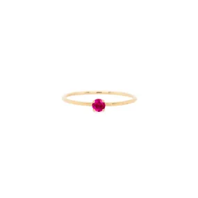 14k Single Prong Pink Sapphire Ring