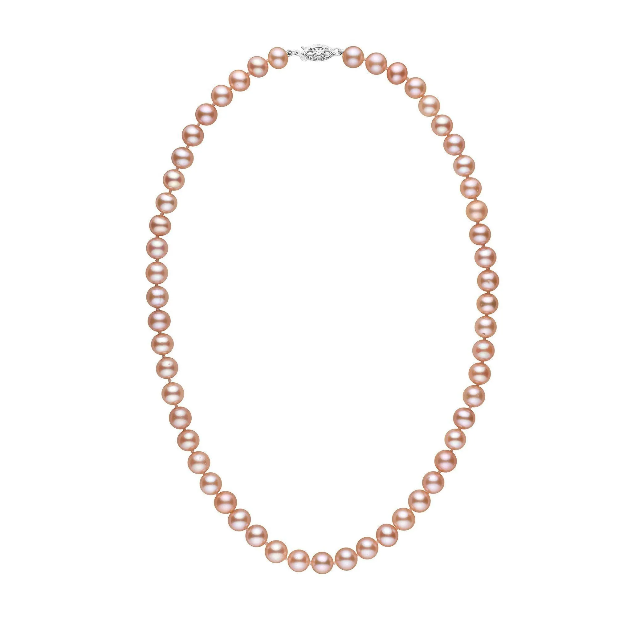 7.5-8.0 mm 18 Inch AA  Pink to Peach Freshwater Pearl Necklace