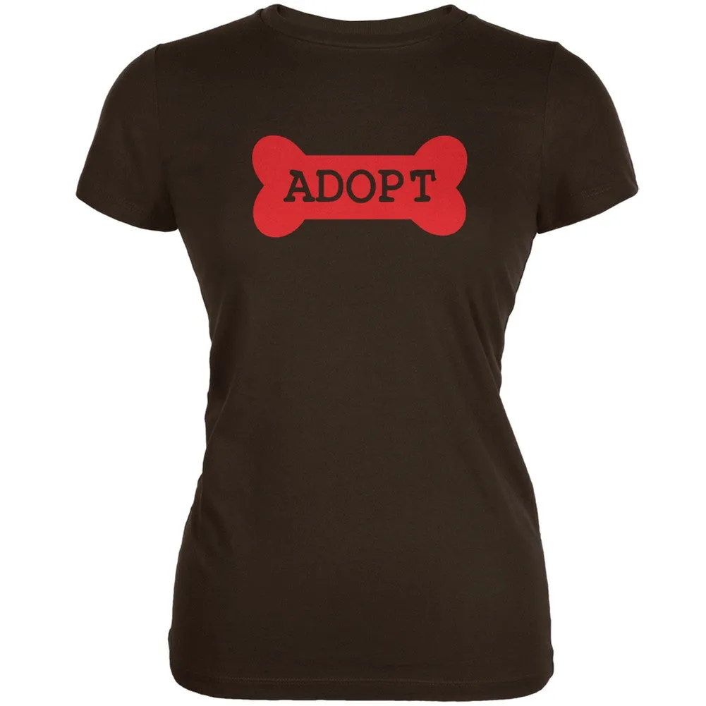 Adopt Bone Black Juniors Soft T-Shirt