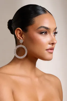 Aimee | Gold Diamante Hoop Drop Earrings