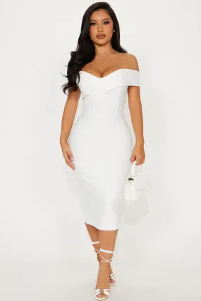 Amy Bandage Midi Dress - White