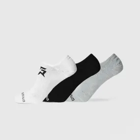 Armour No Show Socks 3pcs (Black   Grey   White)