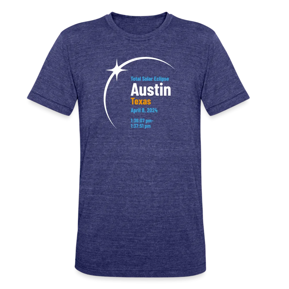 Austin Eclipse 2024: A Celestial Spectacle Unisex Tri-Blend T-Shirt