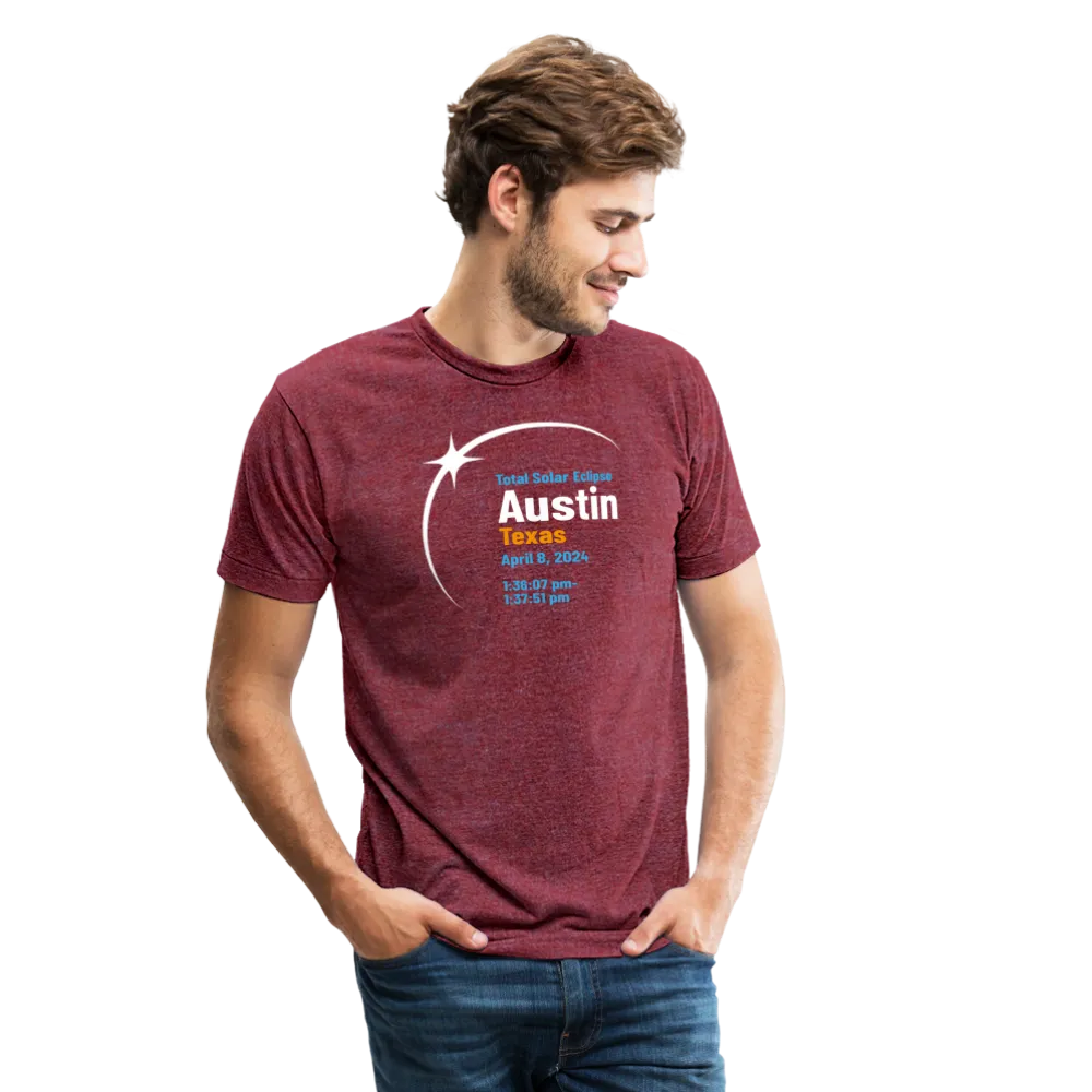 Austin Eclipse 2024: A Celestial Spectacle Unisex Tri-Blend T-Shirt