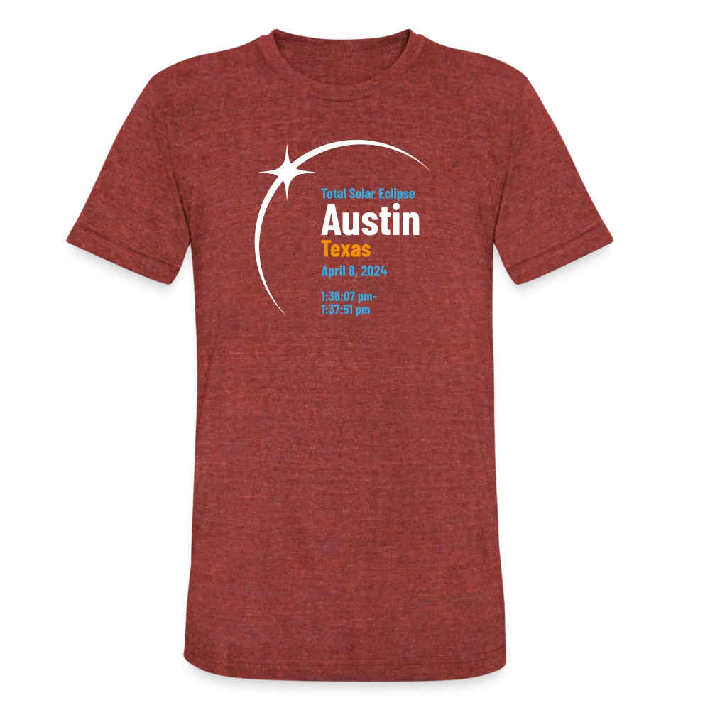 Austin Eclipse 2024: A Celestial Spectacle Unisex Tri-Blend T-Shirt