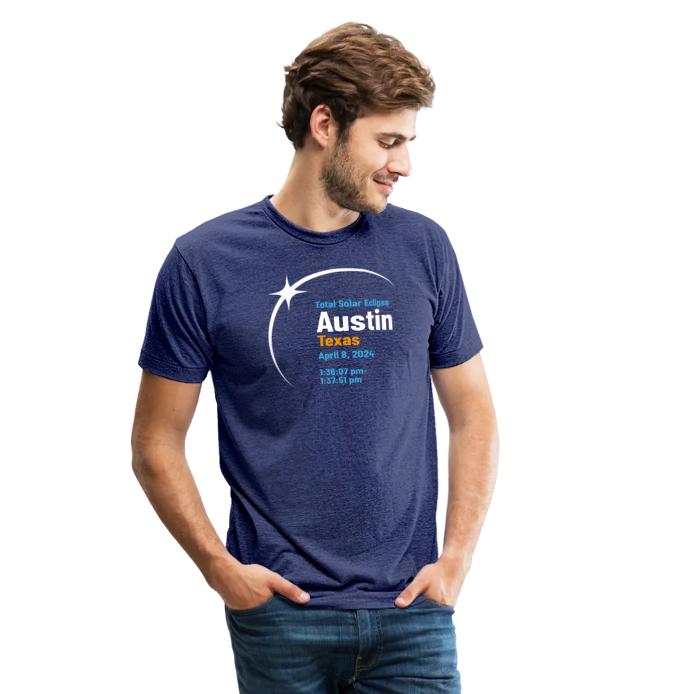 Austin Eclipse 2024: A Celestial Spectacle Unisex Tri-Blend T-Shirt