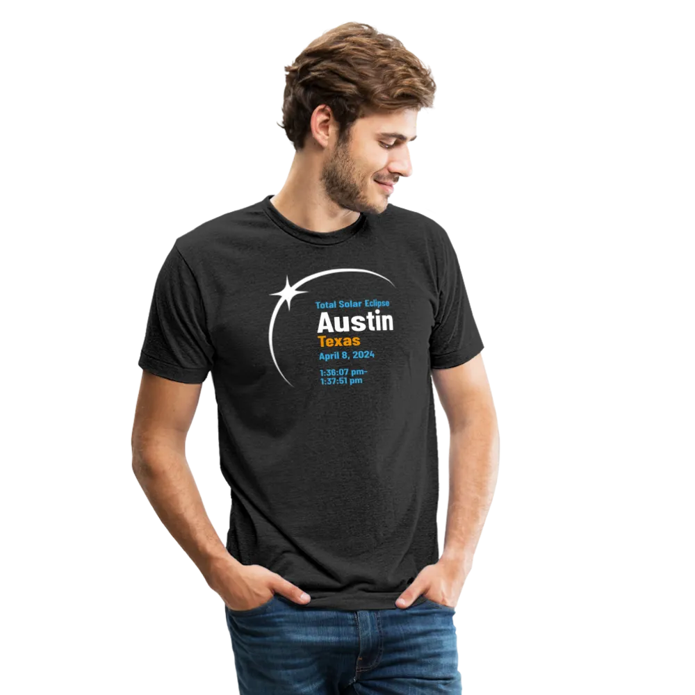 Austin Eclipse 2024: A Celestial Spectacle Unisex Tri-Blend T-Shirt