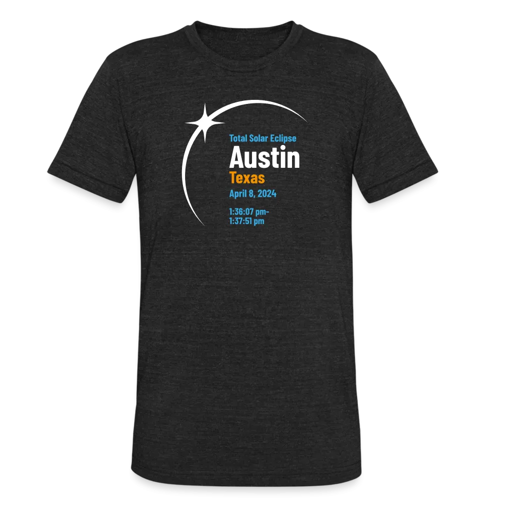 Austin Eclipse 2024: A Celestial Spectacle Unisex Tri-Blend T-Shirt