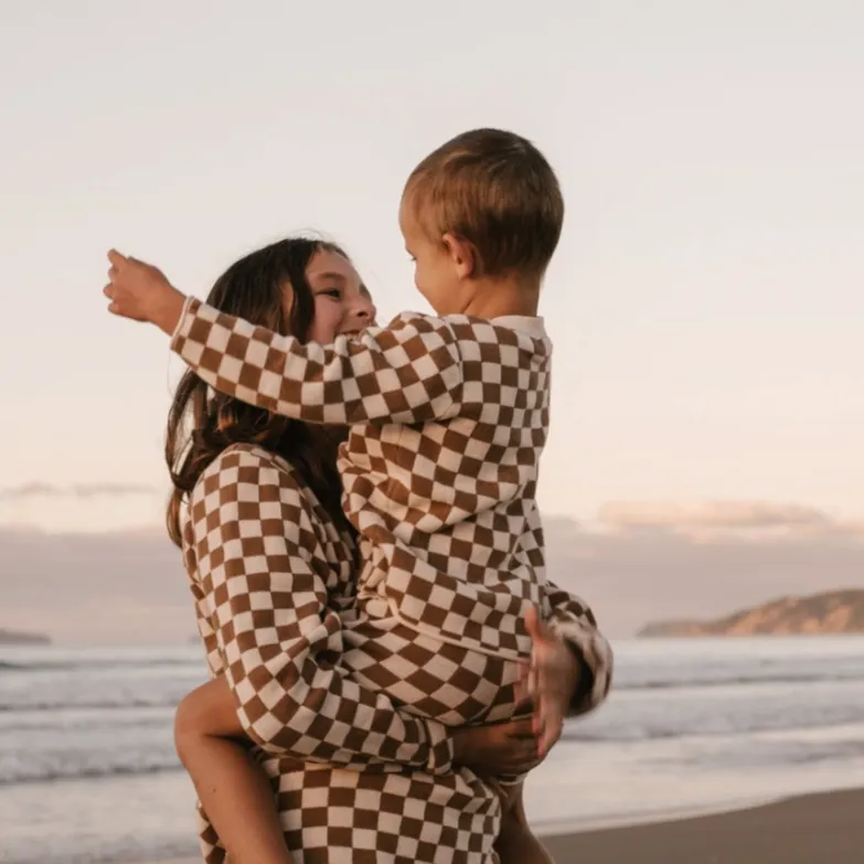 birch checkerboard knitted sweater