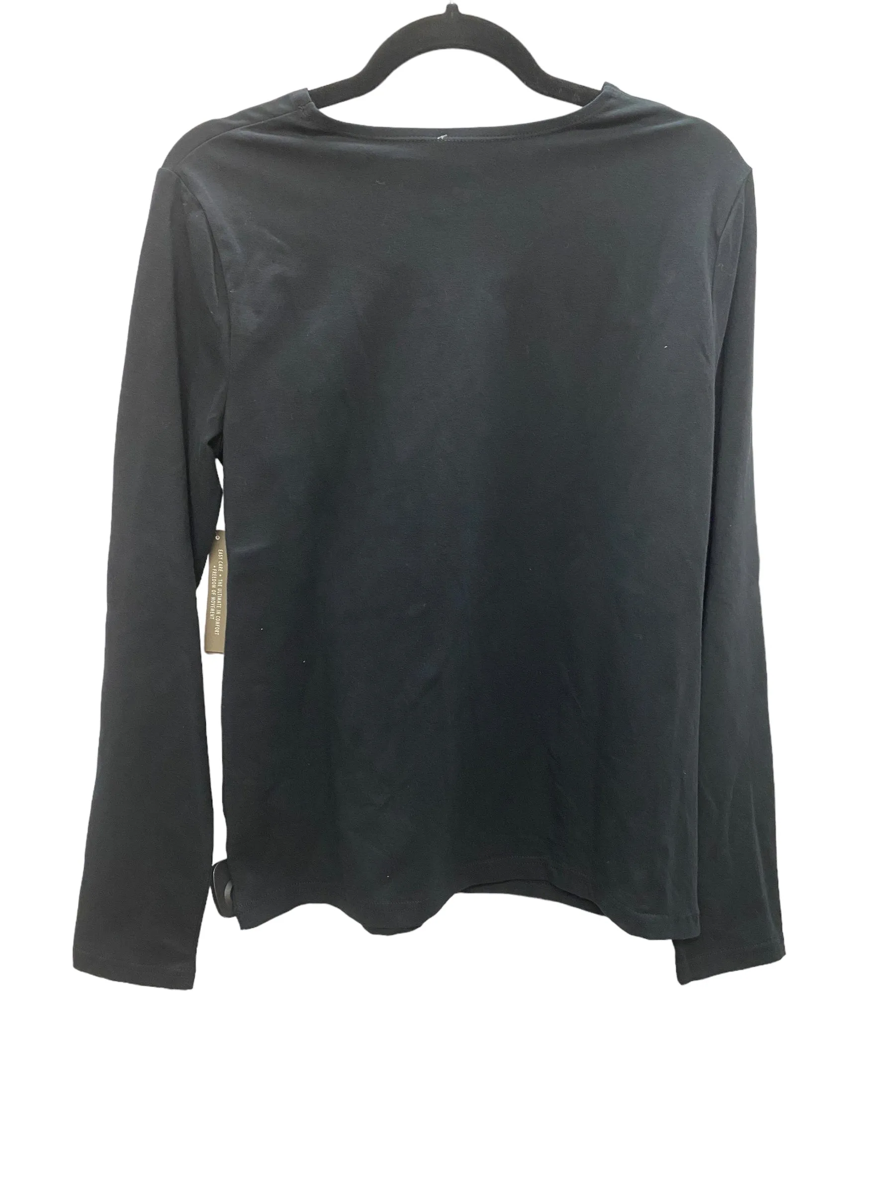 Black Top Long Sleeve Basic Kim Rogers, Size M