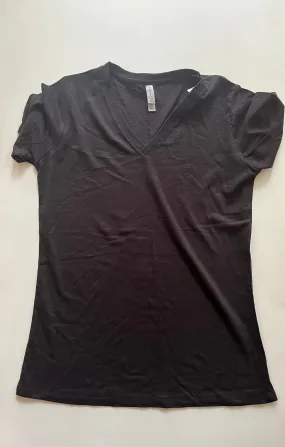 Black Top Short Sleeve Basic Cmf, Size Xl