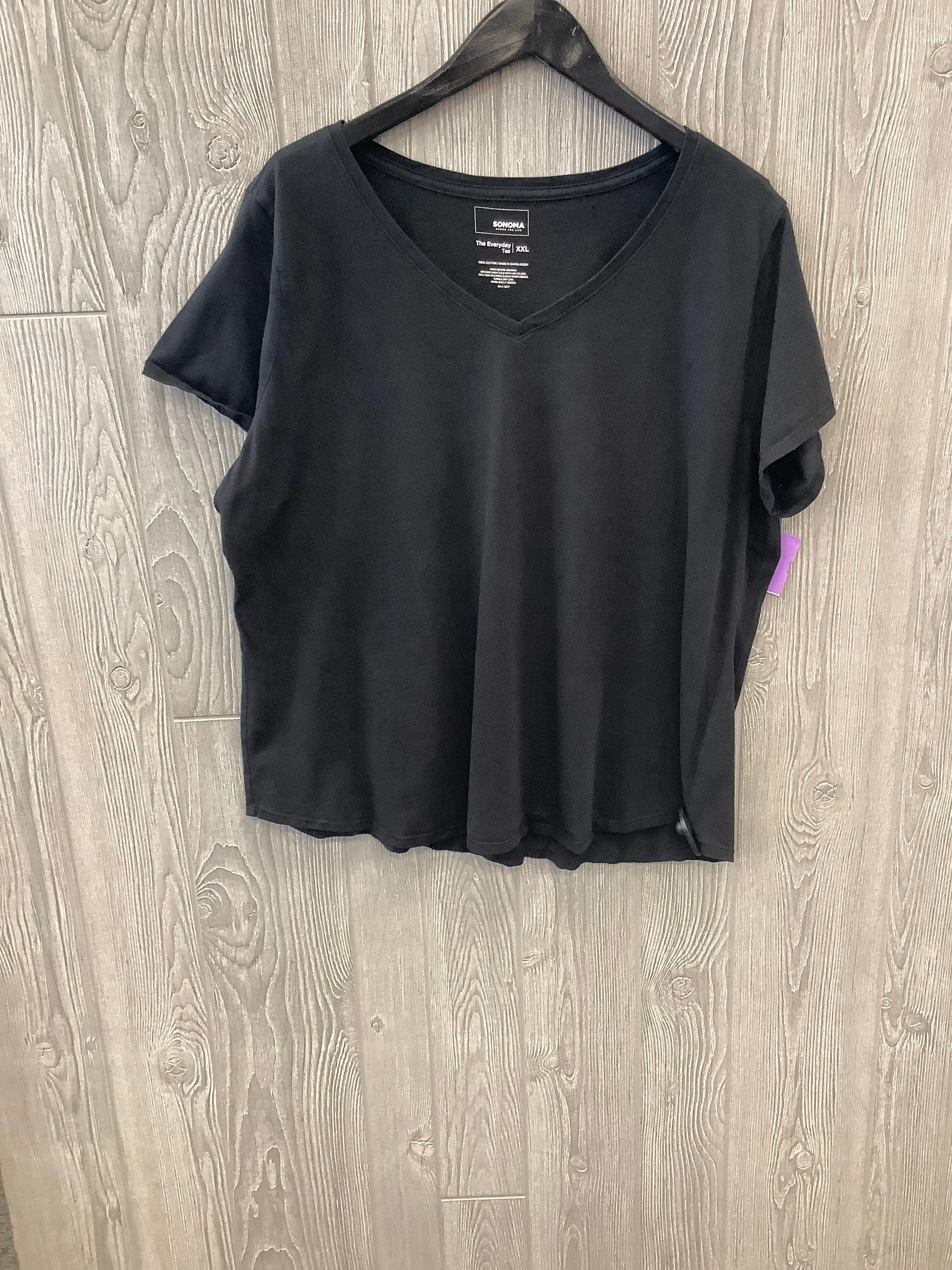 Black Top Short Sleeve Basic Sonoma, Size Xxl