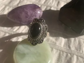 Black Tourmaline Tegwen Ring