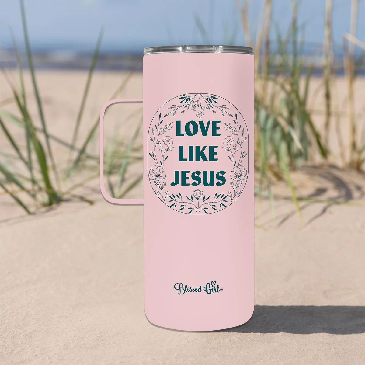 Blessed Girl 22 oz Stainless Steel Mug With Handle Love Like Jesus