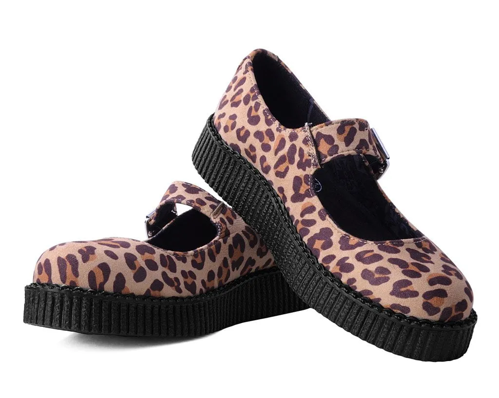 Brown Leopard Faux Suede Viva Low Mary Jane