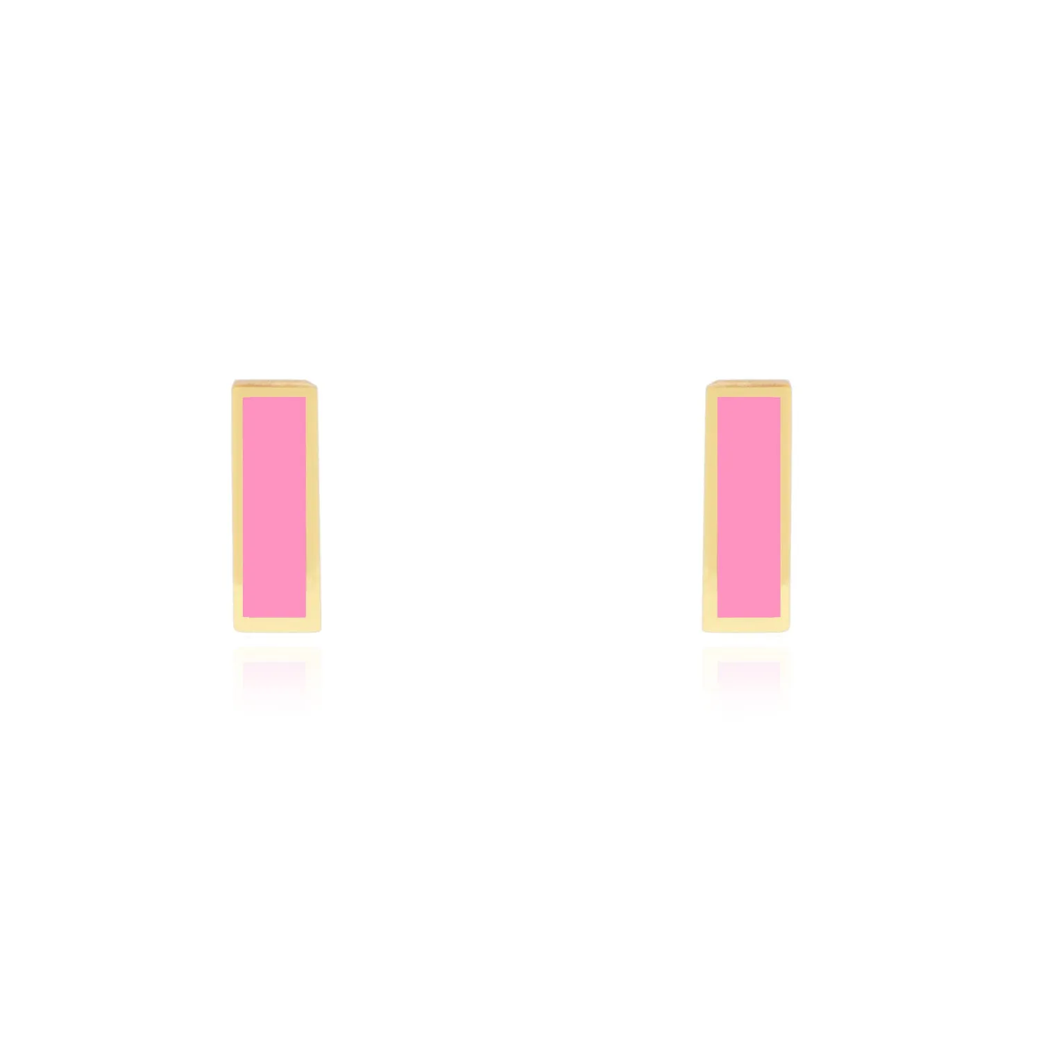 Bubblegum Pink Bar Stud Earrings