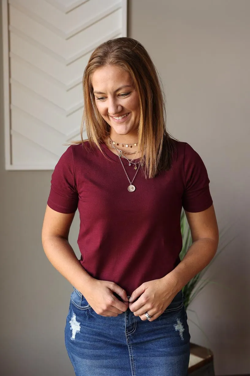 Burgundy Crewneck Layering