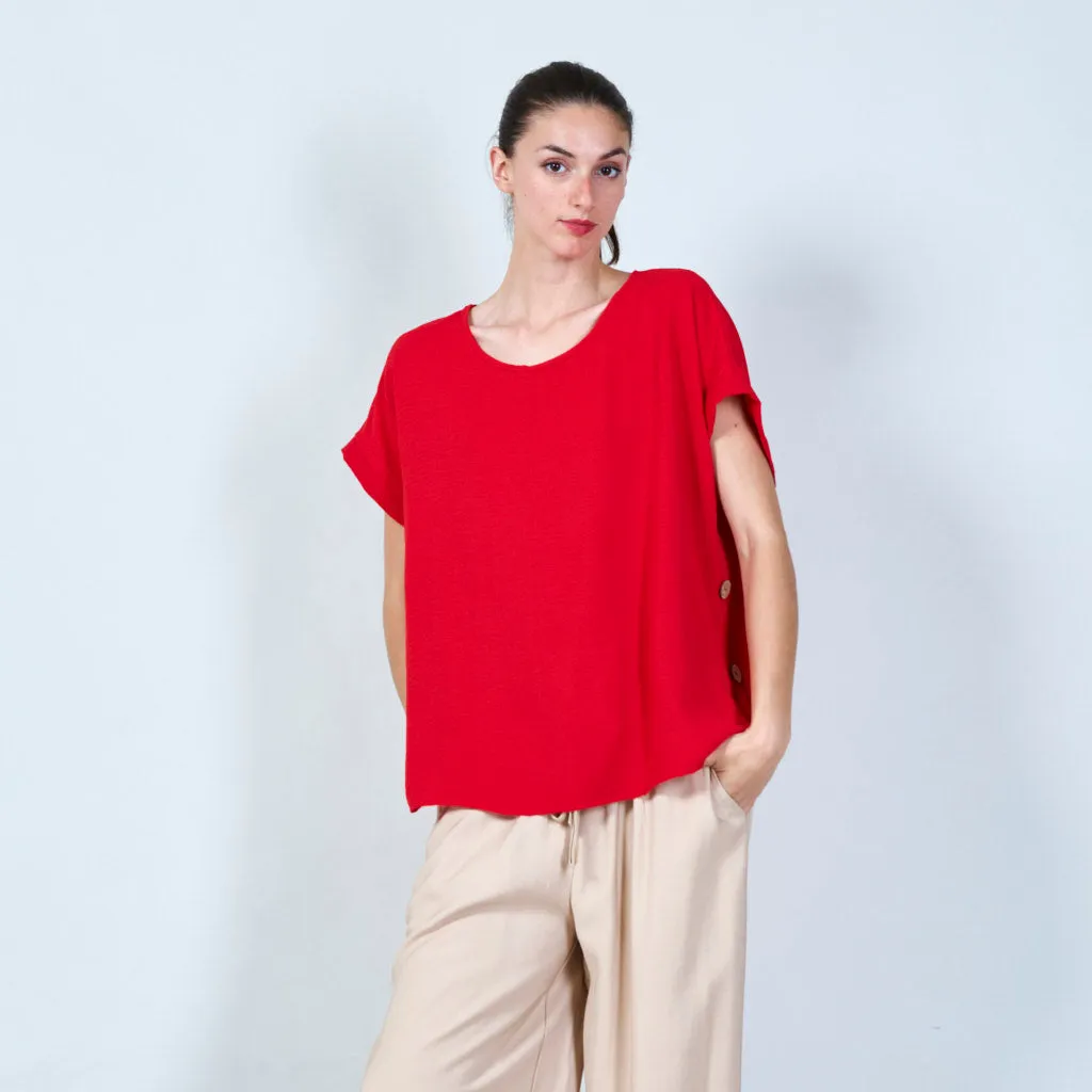 Button accent t-shirt wholesale