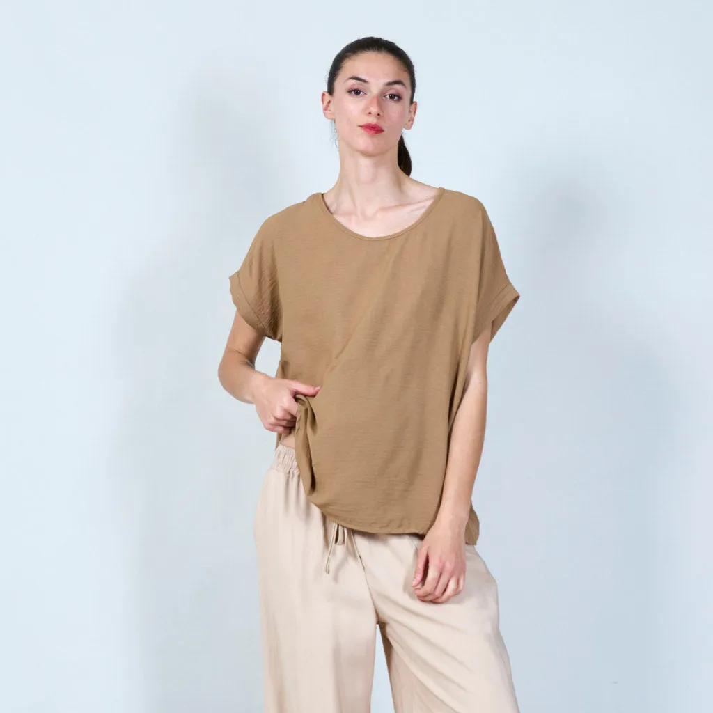 Button accent t-shirt wholesale