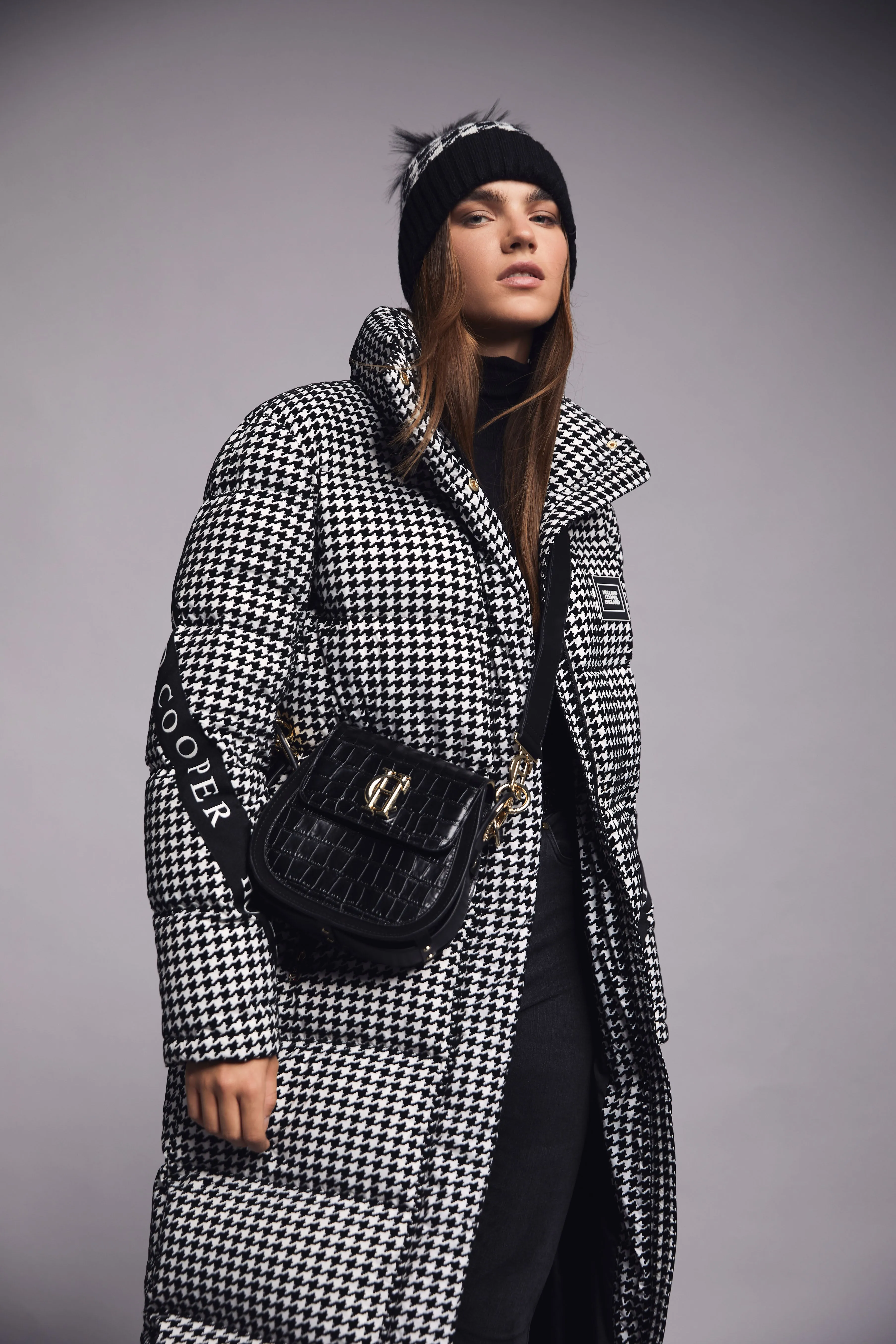 Camden Longline Coat (Houndstooth)