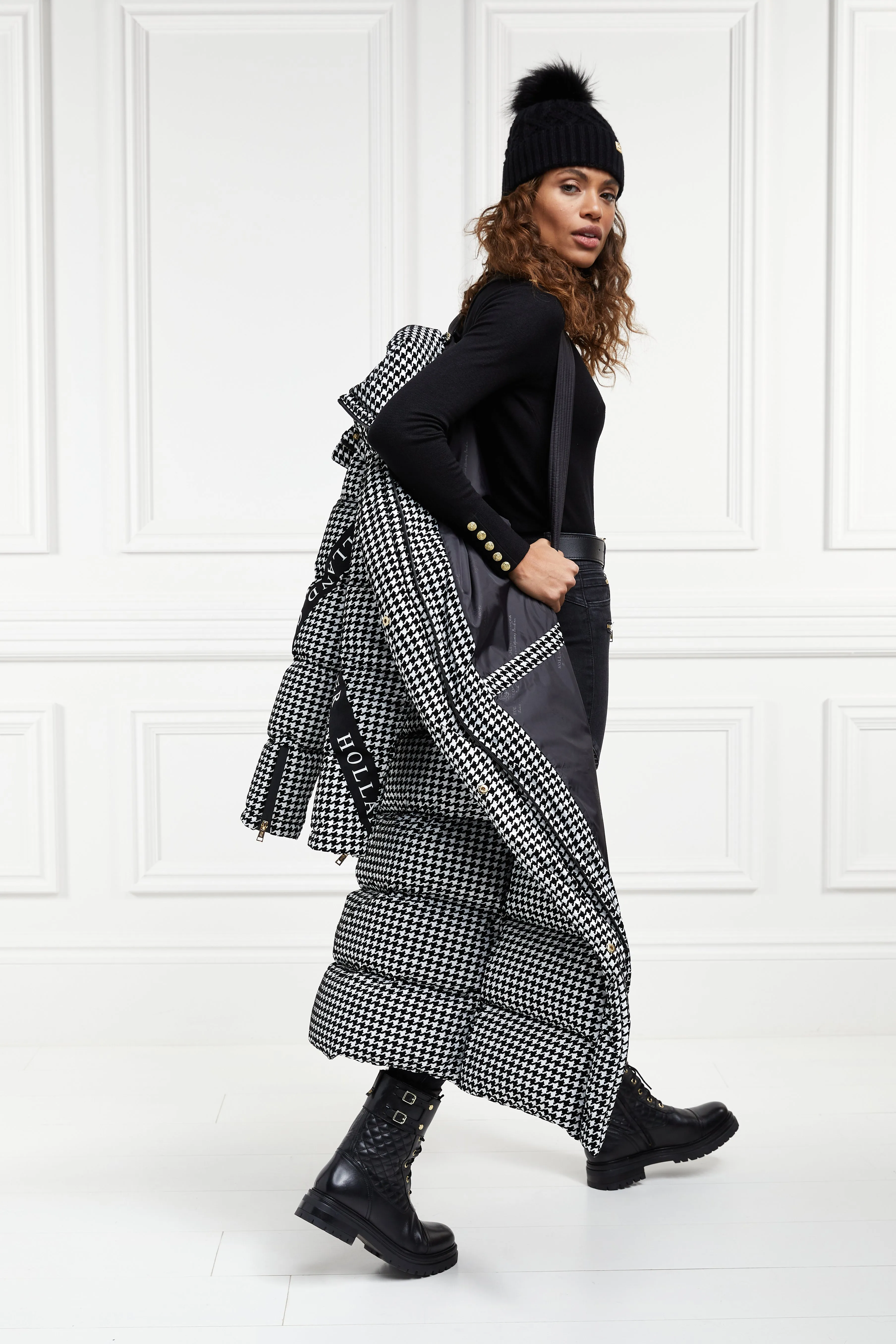 Camden Longline Coat (Houndstooth)