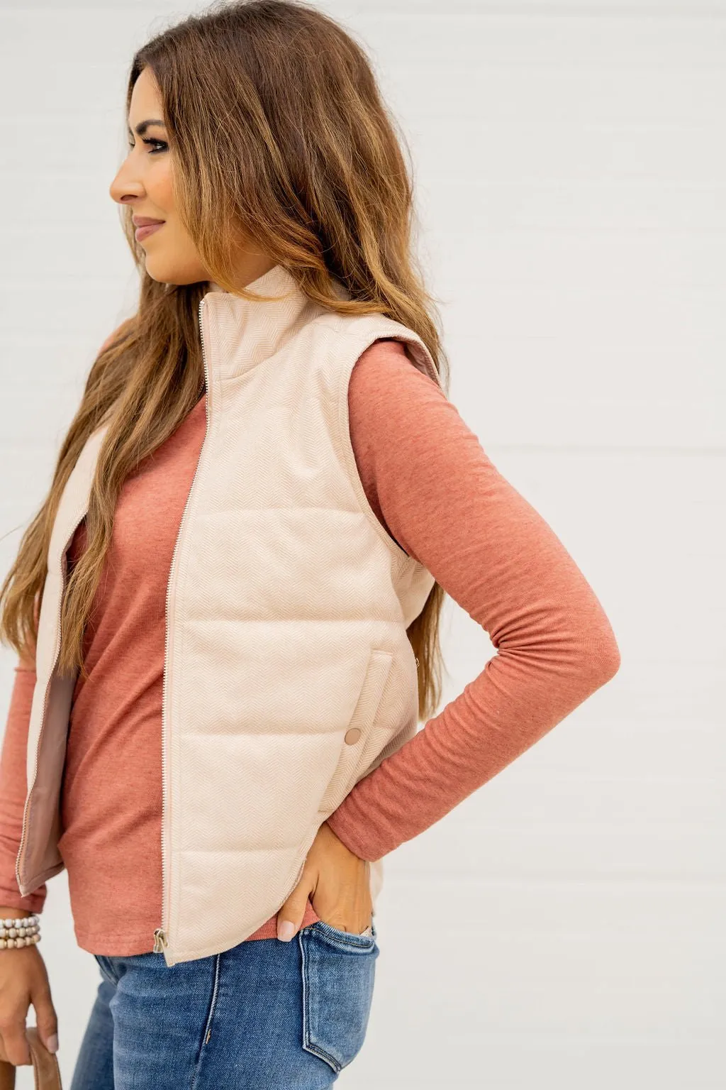 Chevron Puffer Vest