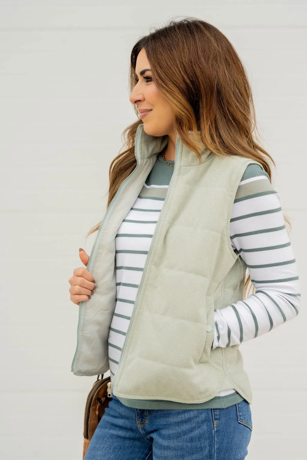 Chevron Puffer Vest