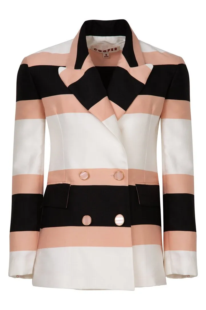 Cooper By Trelise Cooper Suiting Point Jacket - Black Pink Stripe