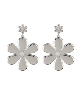 Daisy Statement Earring- Silver