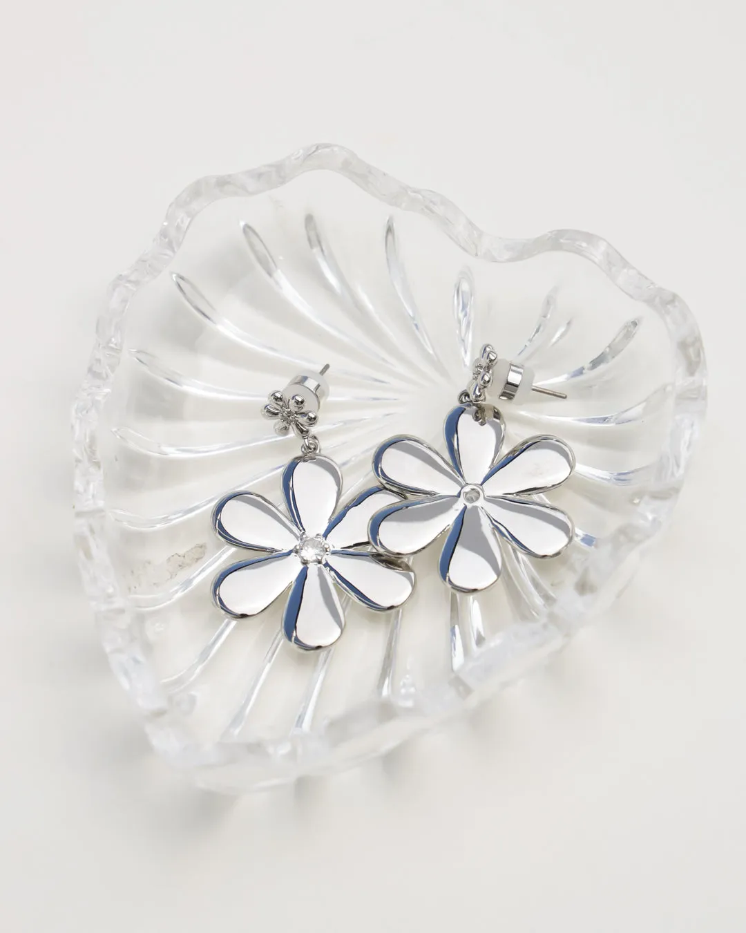 Daisy Statement Earring- Silver