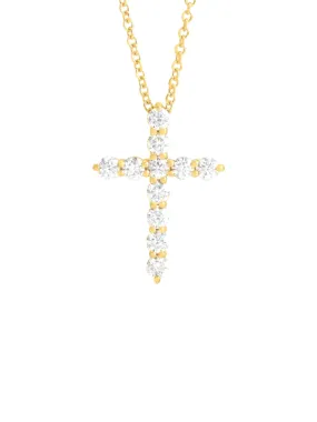 Diamond Cross Necklace - Medium 14K