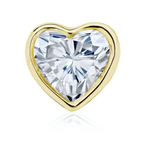 Diamond Stud Earrings - Heart