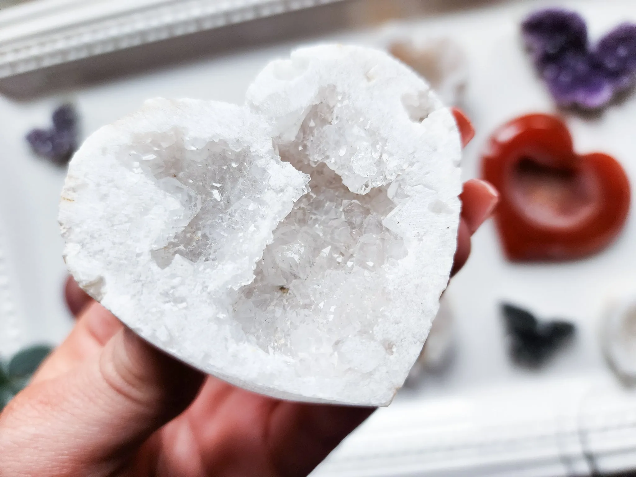 Druzy Quartz Hearts