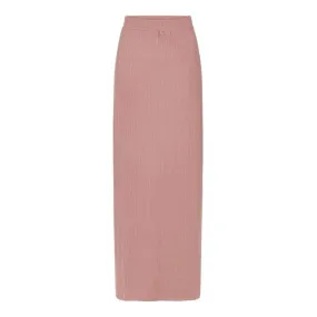 Dusty Pink Ribbed Stretch Pencil Skirt