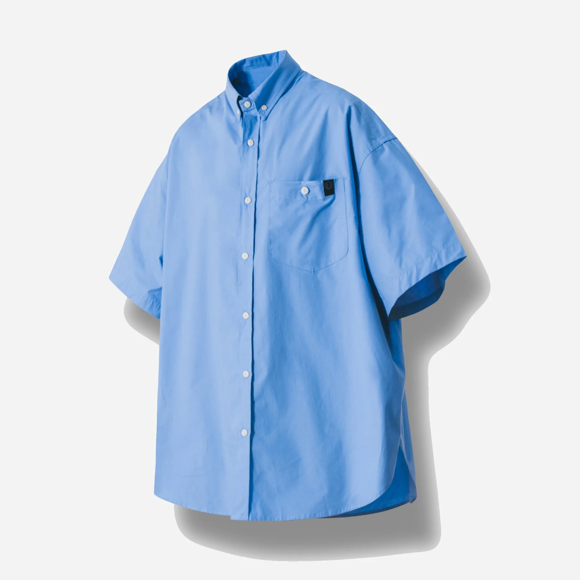 ELEMENTARY POCKET BIG HALF SHIRT - SAX BLUE