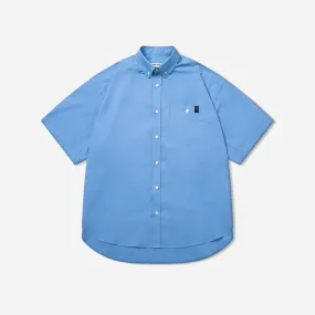 ELEMENTARY POCKET BIG HALF SHIRT - SAX BLUE