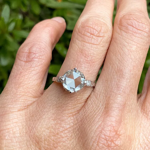 Estate Engagement Ring, Rose cut 2.04ct.