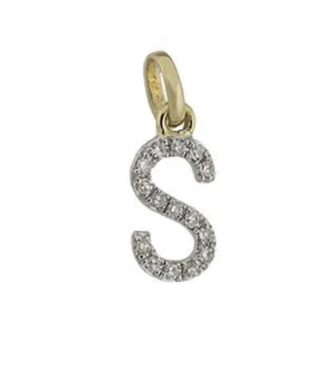 Gold & Diamond Initial Charm