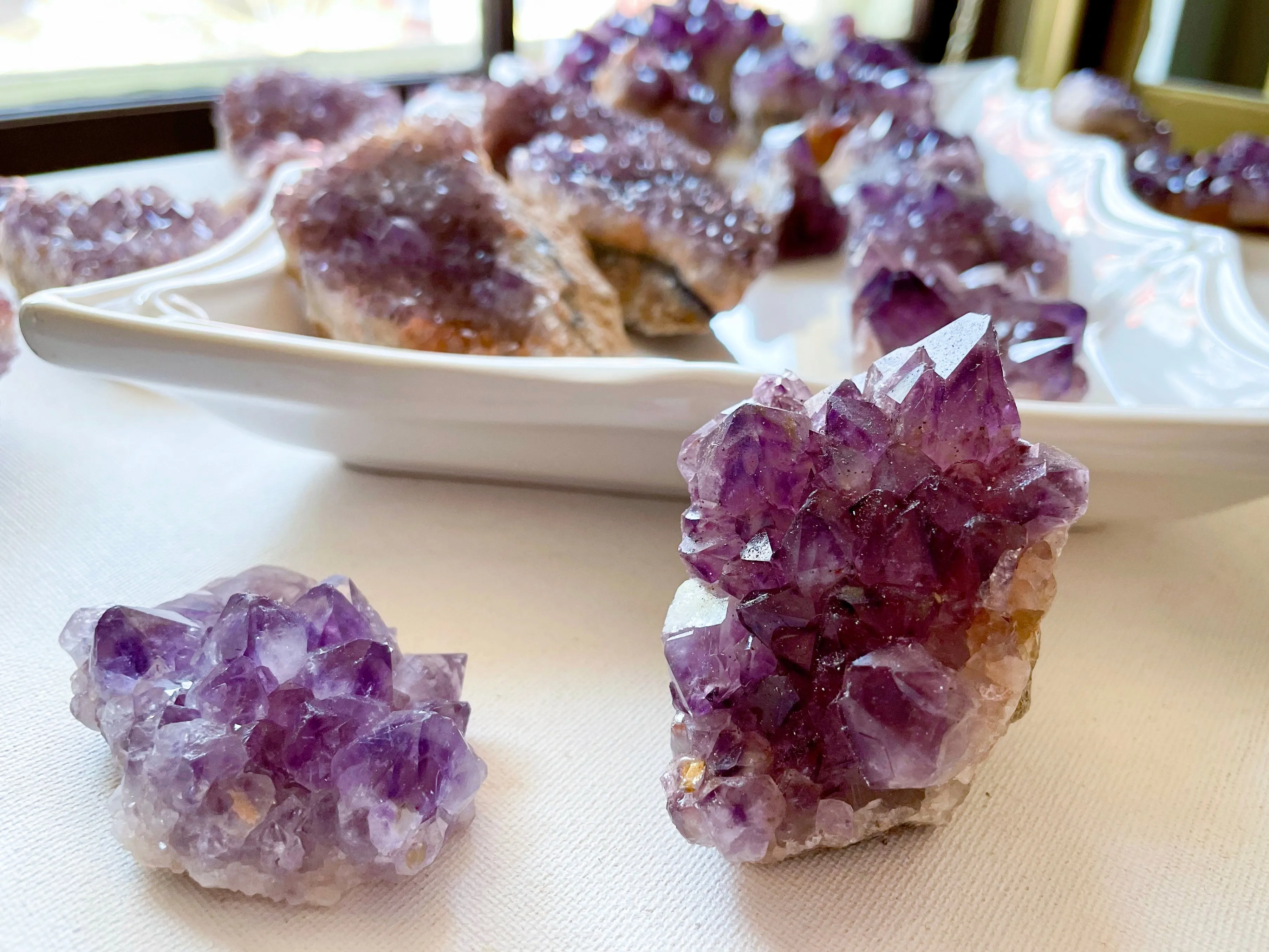 Golden Amethyst Clusters || Madagascar