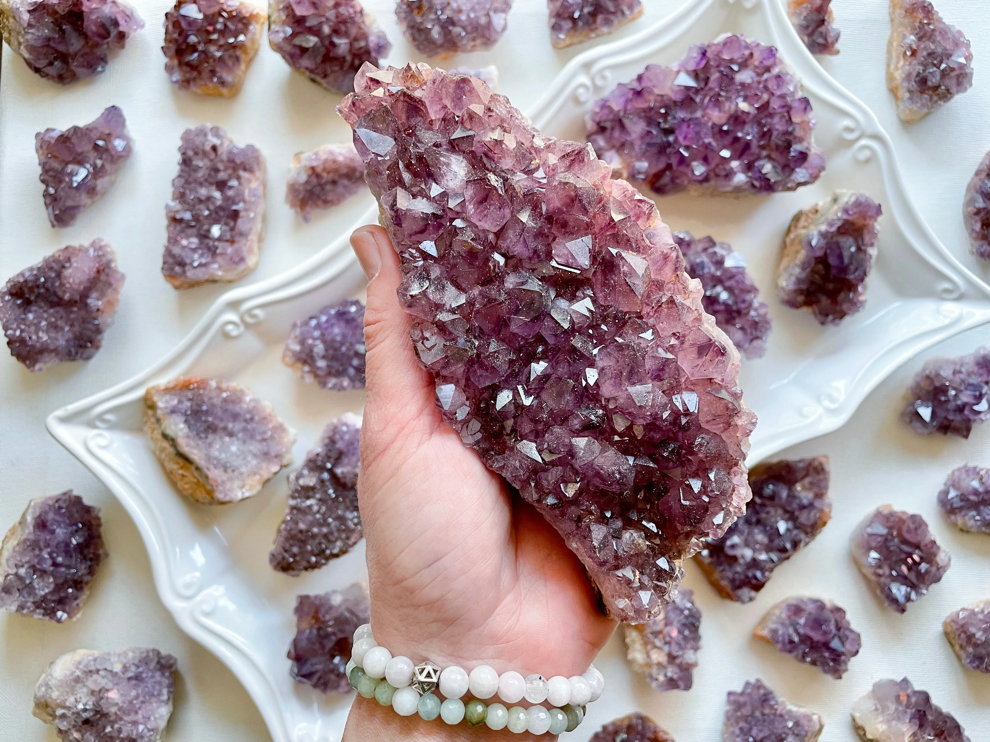 Golden Amethyst Clusters || Madagascar