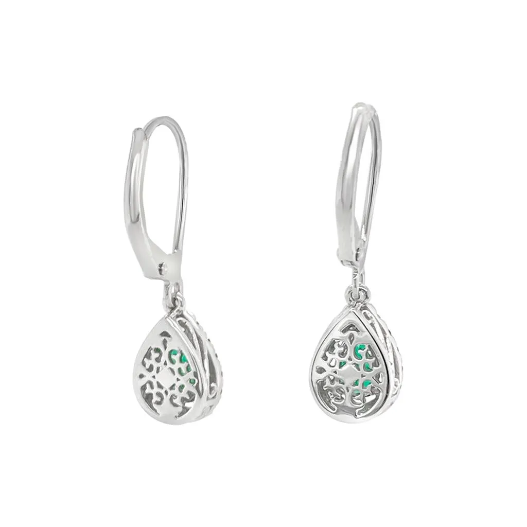 Irisa by Martin Binder Pear Emerald & Diamond Dangle Earrings