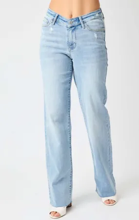 Judy Blue, V Front Waistband Straight Jeans