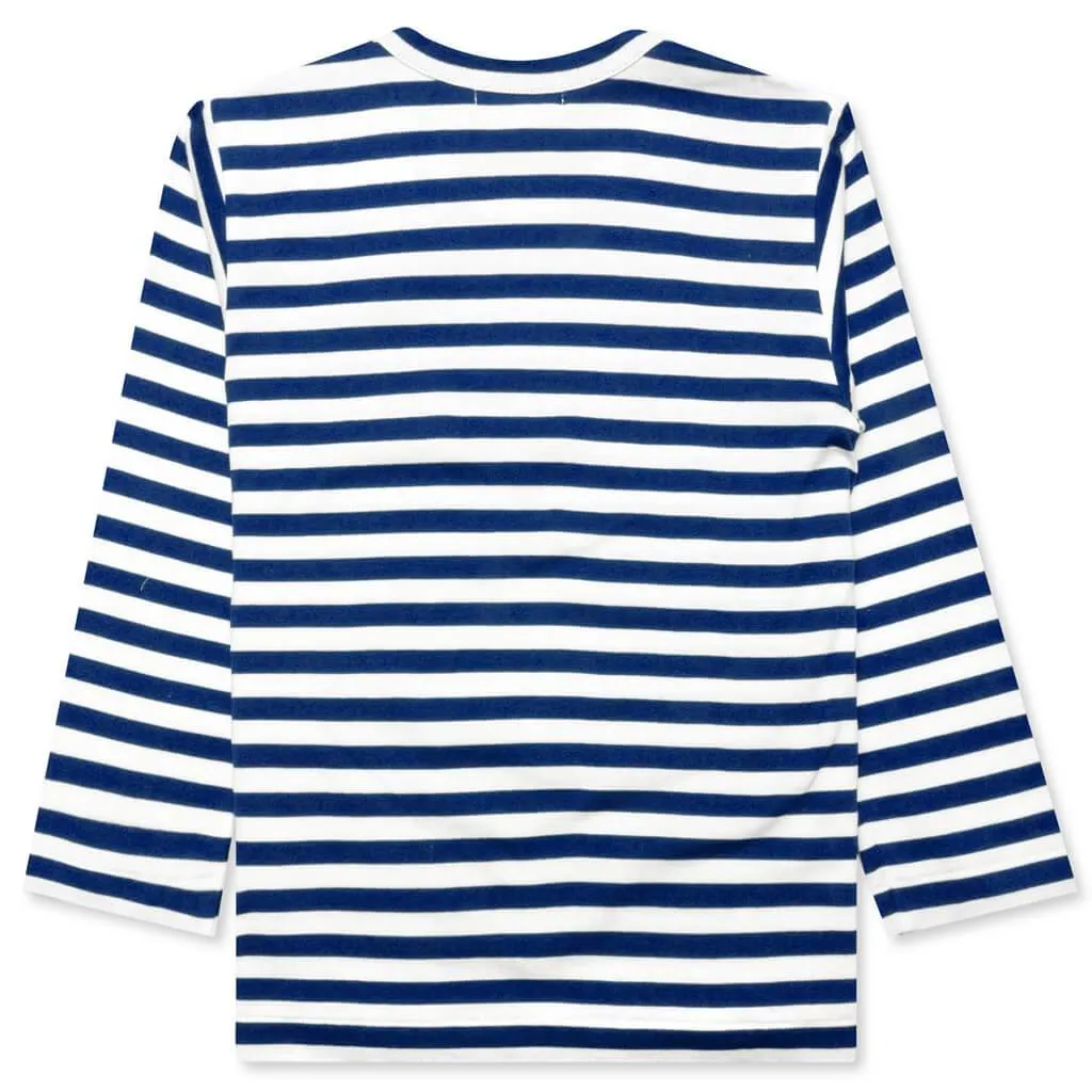 Kid's Striped L/S T-Shirt - Blue/White