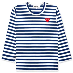 Kid's Striped L/S T-Shirt - Blue/White