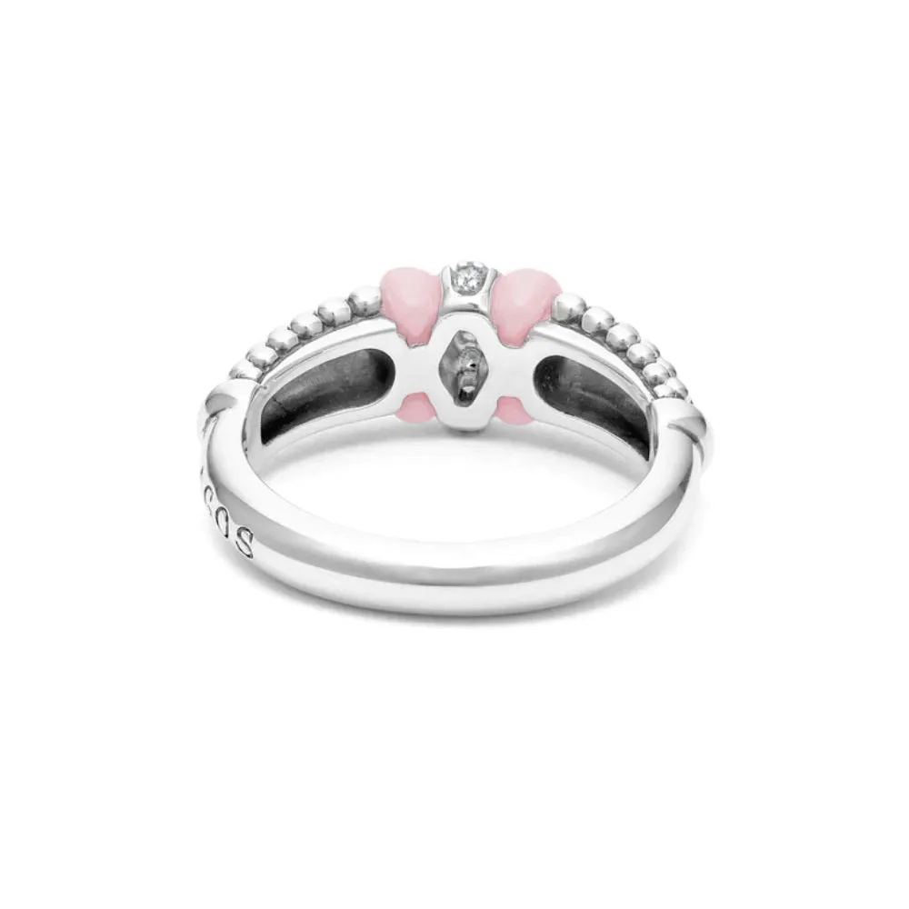 Lagos Pink Caviar Ceramic Caviar Diamond Ring