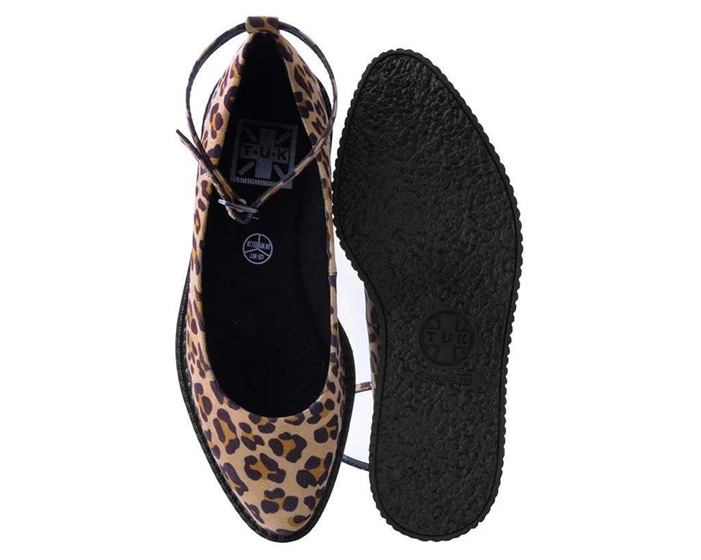 Leopard Pointed Ballet Ankle Strap Creeper