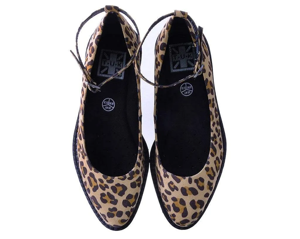 Leopard Pointed Ballet Ankle Strap Creeper