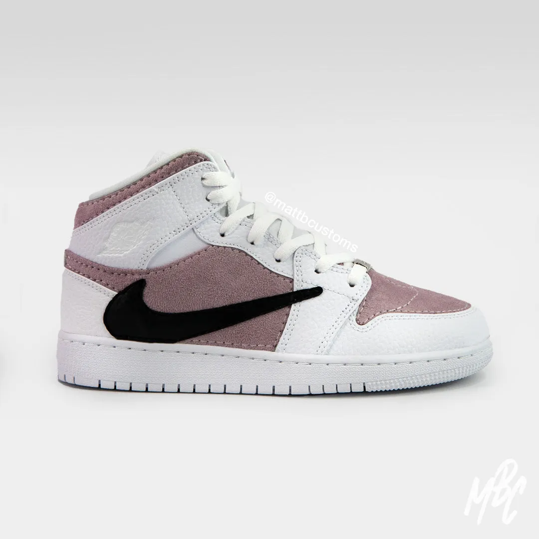 Lilac Suede Reverse Swoosh - Jordan 1 Mid | UK 5.5