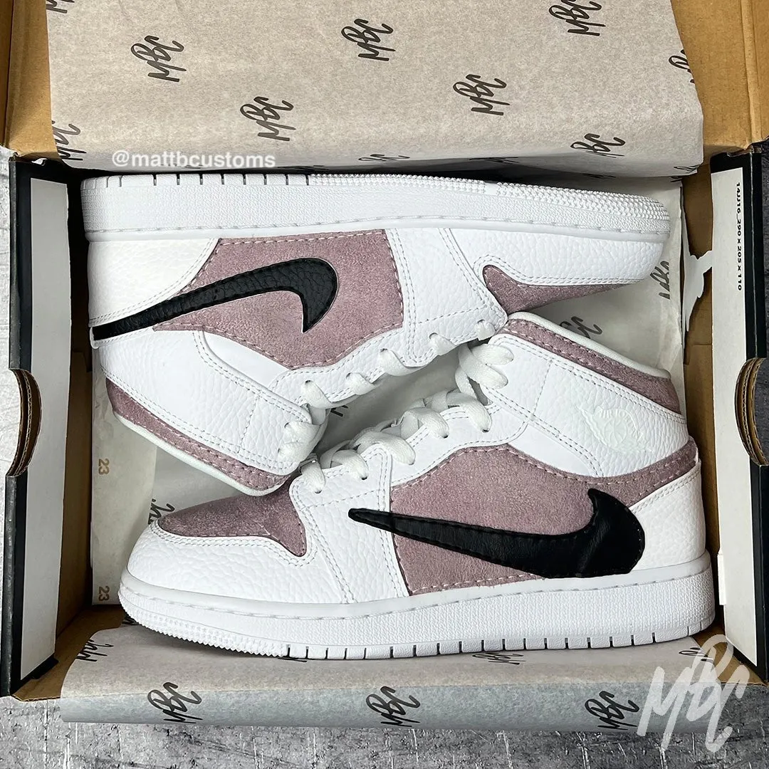 Lilac Suede Reverse Swoosh - Jordan 1 Mid | UK 5.5