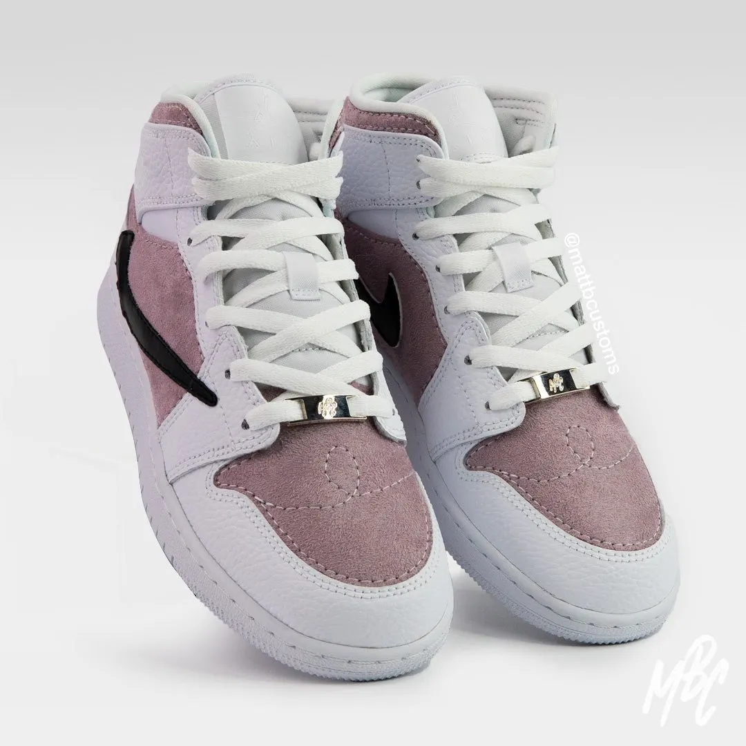 Lilac Suede Reverse Swoosh - Jordan 1 Mid | UK 5.5